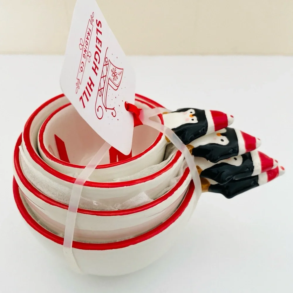 Sleigh Hill Trading Company Christmas Holiday Penguin Measuring Cups Set NWT